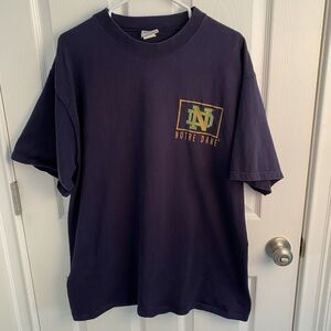 Vintage Notre Dame Shirt Mens Size Large Y2k Big Logo Fighting Irish Embroidered